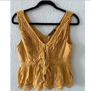 Abercrombie & Fitch Peplum Mustard Crop Top